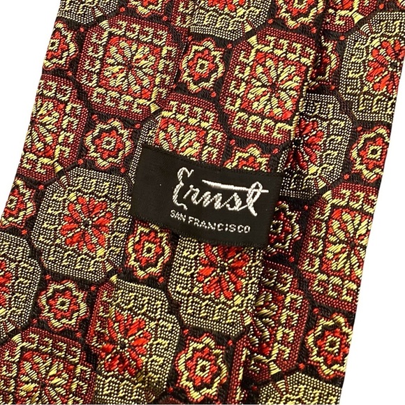 Ernst of San Francisco Felly’s Flowers Rayon Neck Tie - Picture 3 of 7